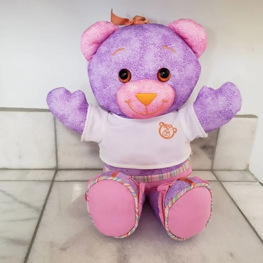 Doodle Bear Vintage 1996 Tyco Yellow Denim Plush Stuffed Animal